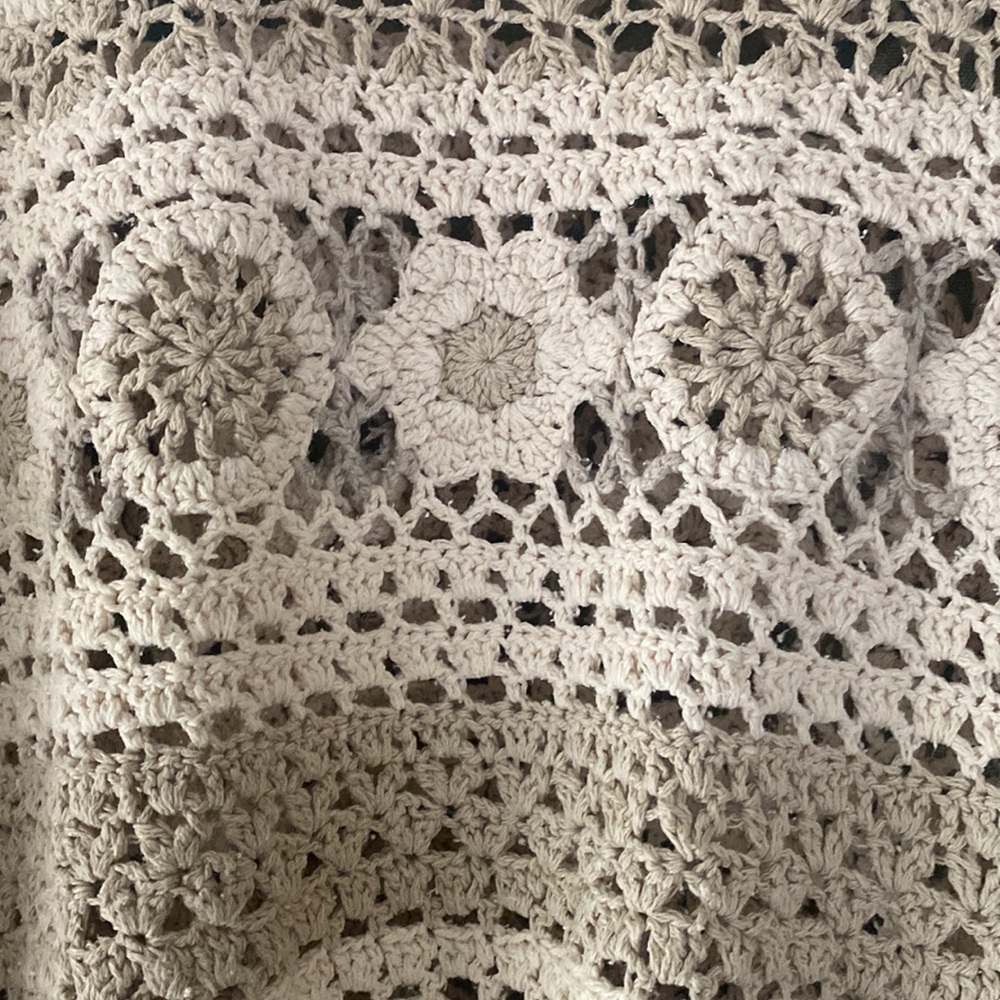 GAP silk and cotton crochet sweater L - Picture 3 of 5